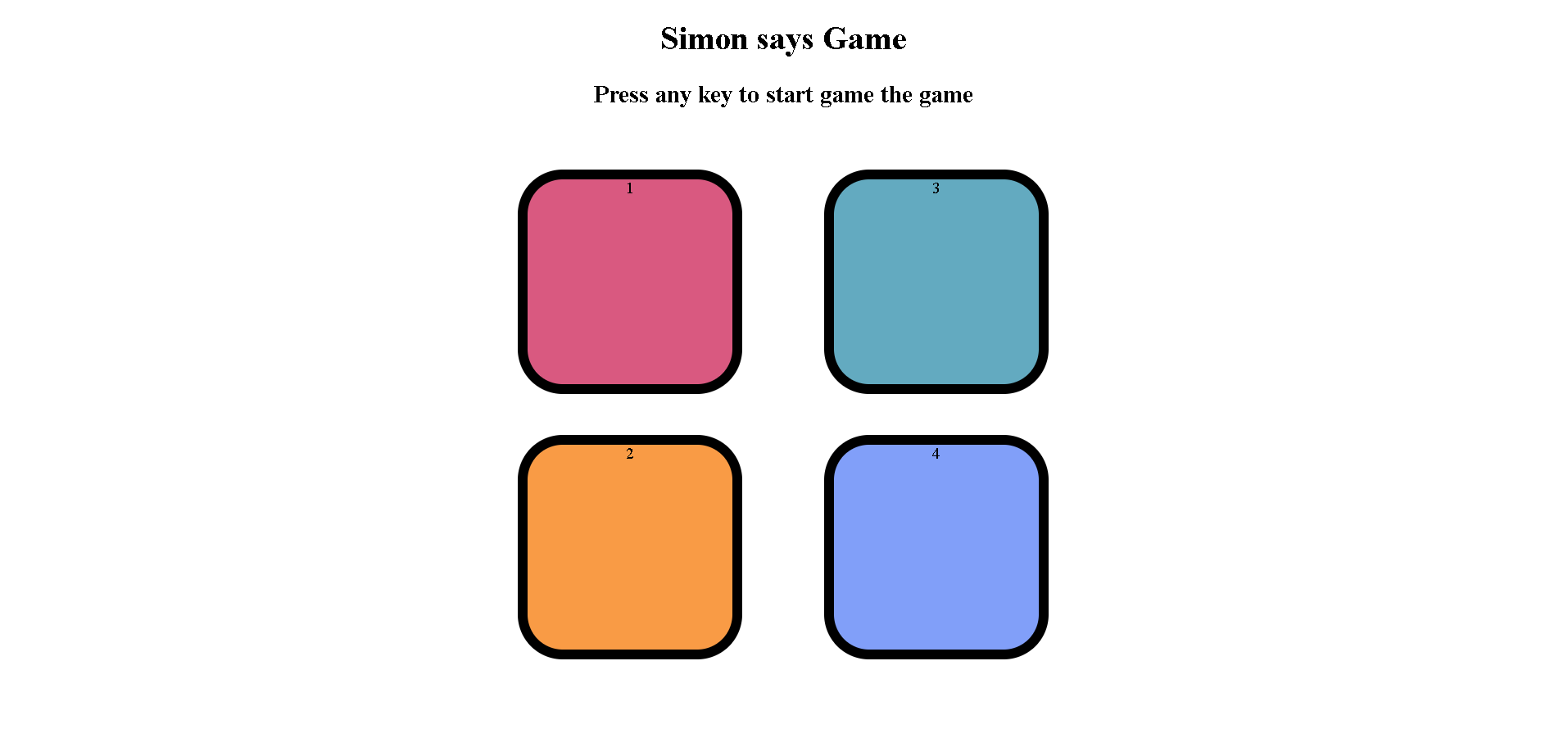 Simon-Says-Game website page