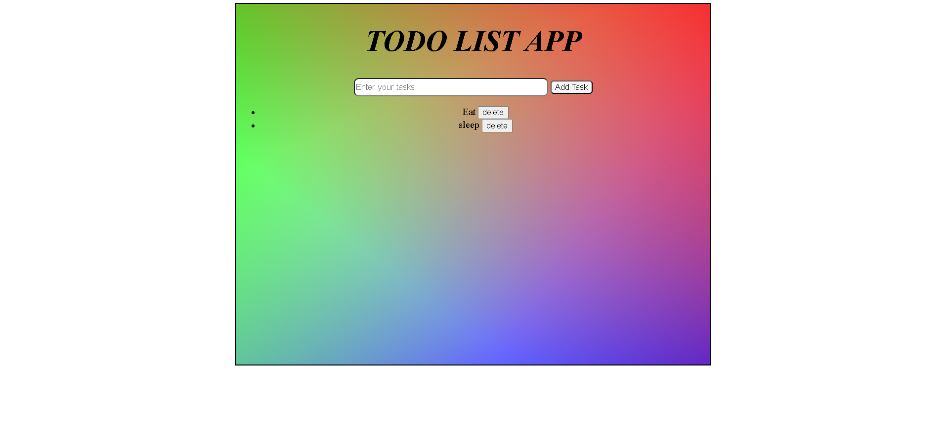 Todo-list-app website page